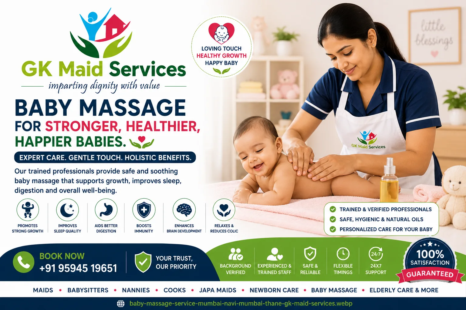 Baby massage services in mumbai, navi mumbai and thane