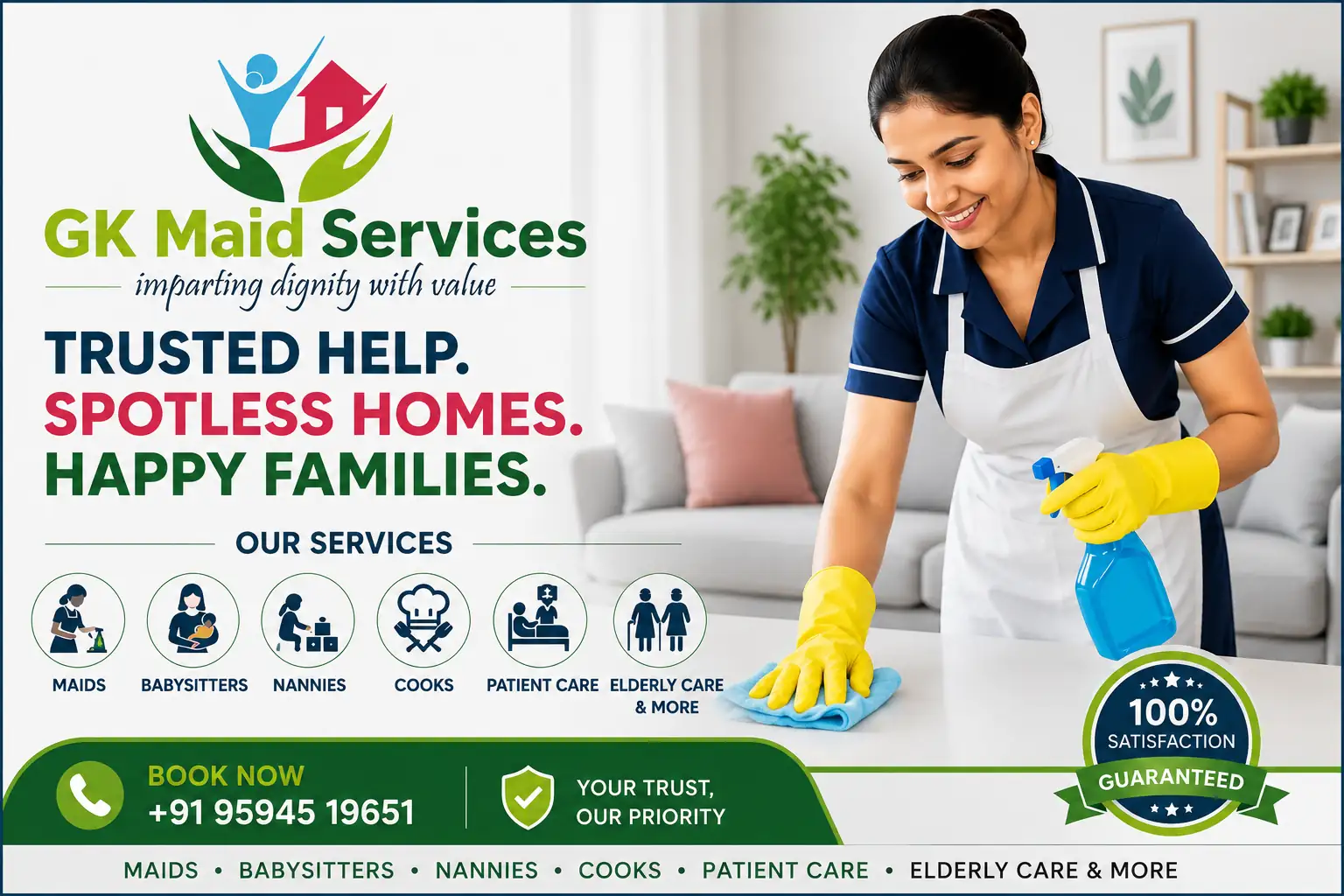 House maid services in Mumbai, Navi Mumbai and Thane